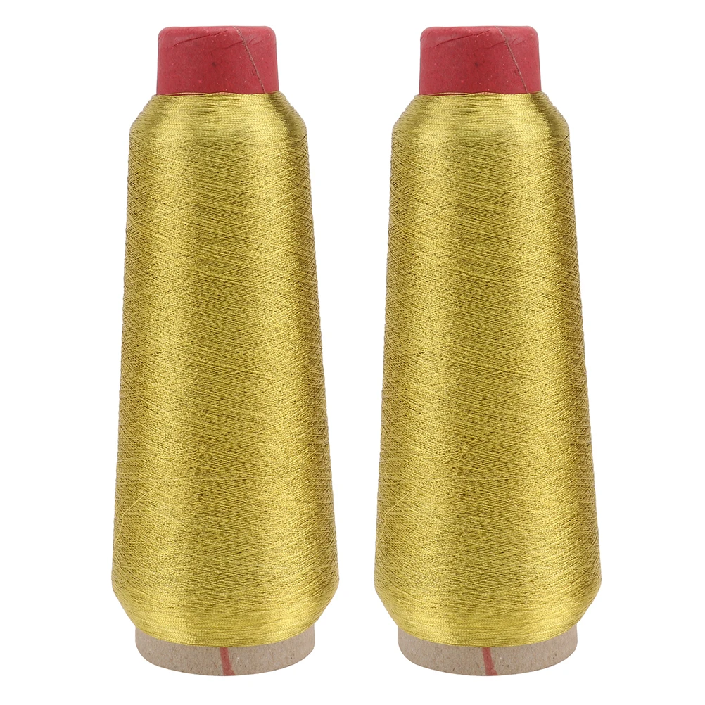 

2 Rolls Sewing Machine Embroidery Thread Gold Floss Polyester Winding Board Crochet Craft Storage Weave Holder