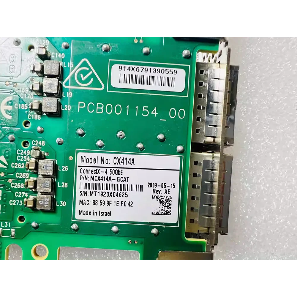 Bulk Package 50Gbe dual-port Ten Gigabit Optical Fiber NIC MCX414A-GCAT CX414A MCX414A