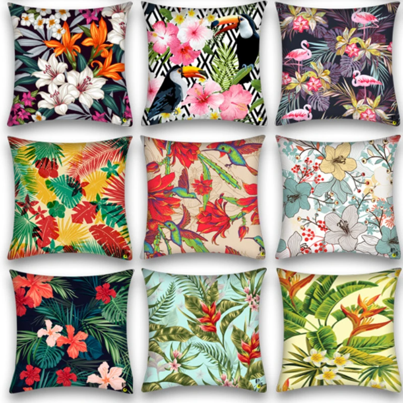 

Tropical Plant Pillow Case Spring Flower Pillows Case for Bedroom Bed Sofa Pillow Cover Decorative Cushions for Bed Sofa 40x40cm