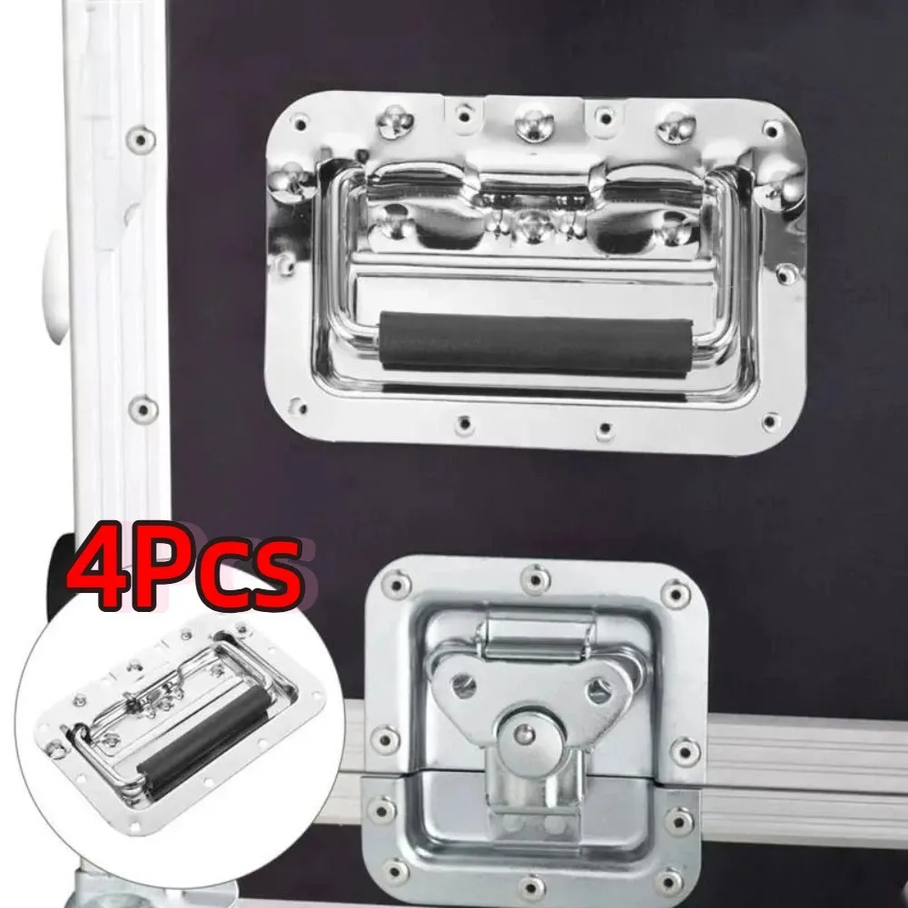 

4Pcs Spring Loaded Butterfly Twist Lock Buckle Security Lock Heavy Duty Flight Case Lock Recessed Mount Alloy Air Box Lock