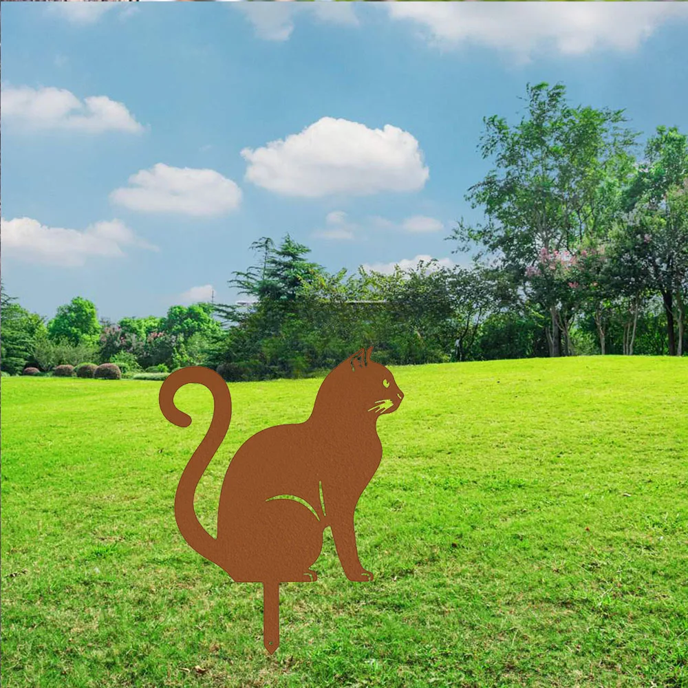 

Cat Family Garden Stakes – Decorative Cute Cat Silhouettes. Outdoor Statues for Yard, Garden, and Lawn. Adorable Animal Decor