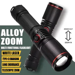 LED High Power Strong Light Long-range Tactical Flashlight Type-C Charging Waterproof Outdoor Emergency Lighting Spotlight