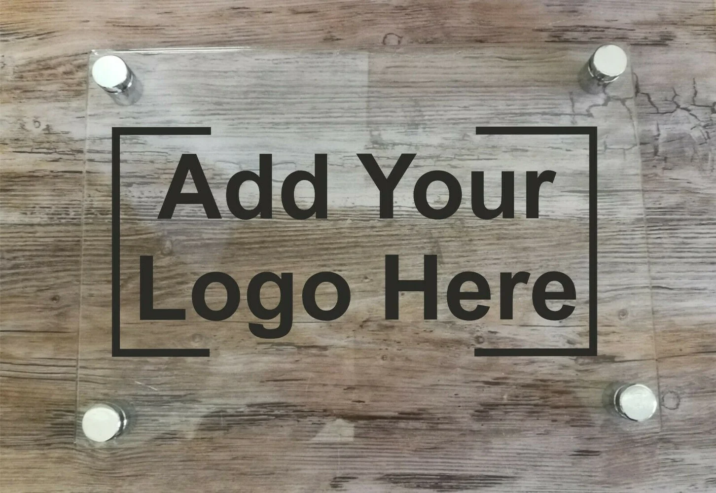 Placa de cristal con efecto acrílico personalizada, señal de número de casa, Dirección de logotipo comercial