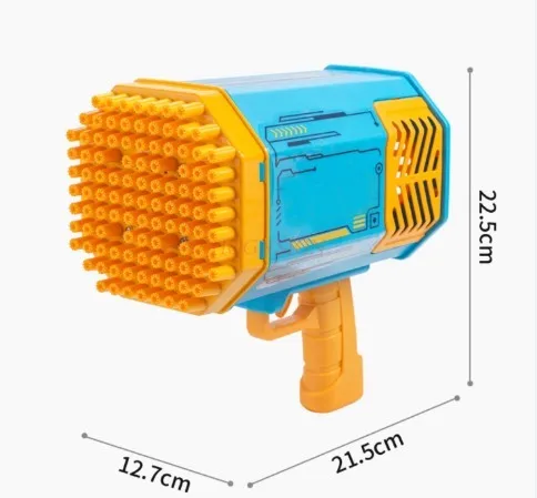 69 Hole Bubble Blowing Machine Children's Handheld Rocket Gatling Gun Electric Fully Automatic Toy