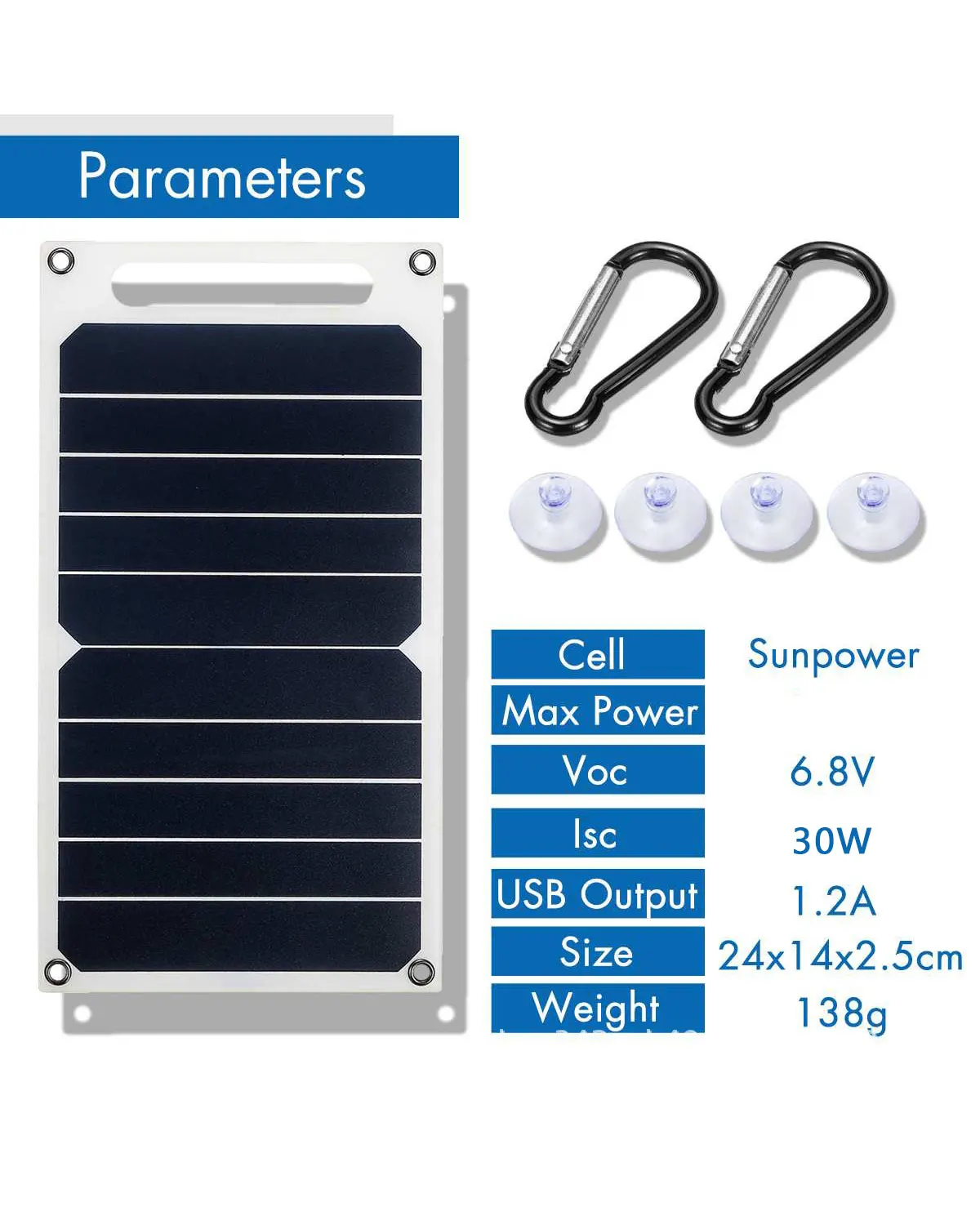 30W Foldable Portable Solar Plate 5V Mini USB Solar Power Bank Outdoor Sunlight Waterproof Solar Charger For Mobile Phone