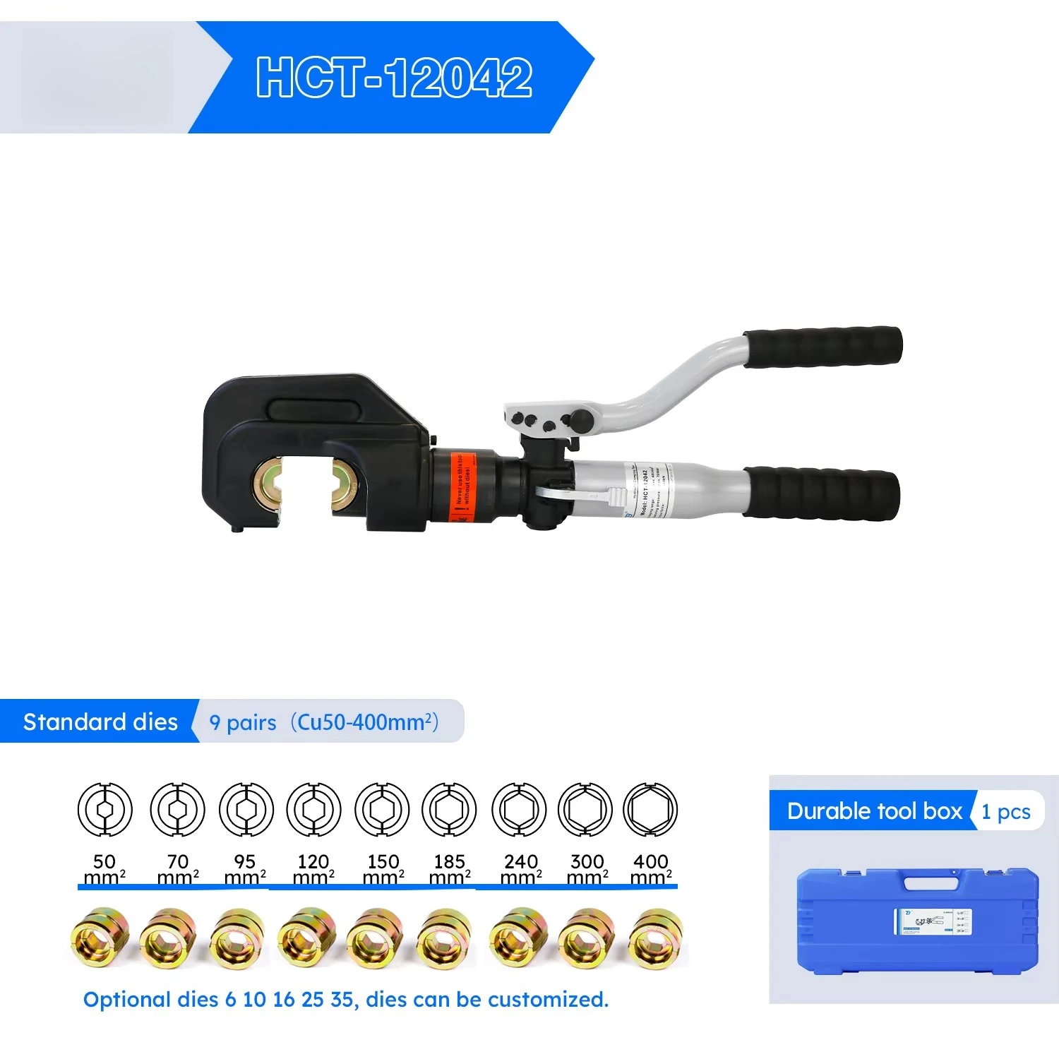 Hydraulic Crimping Tool 400Mm2 - HCT-12042 Herramienta de crimpado manual hidráulica