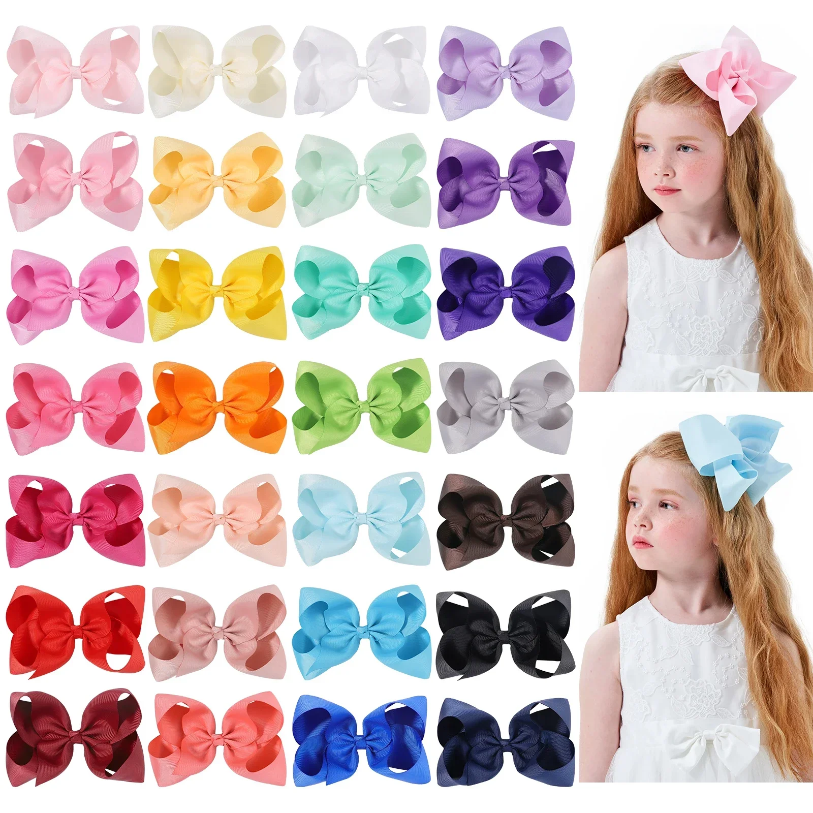 15pcs/Set Sweet Random Color Bow Hair Clips for Women Girls 2025 Handmade Bows Hairpins Holiday Barrette Kids Hair Accessories