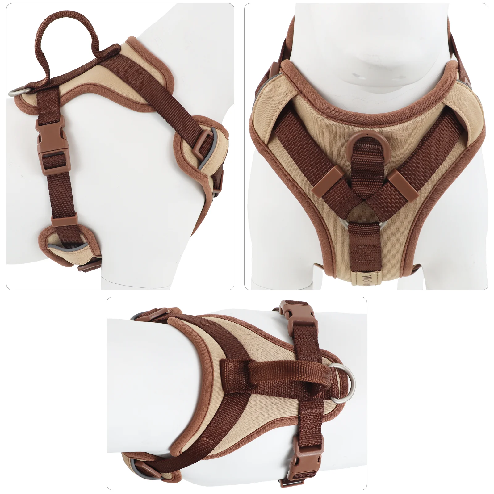 New Chocolate color luxury Dog Harness no pull for large Small dogs Adjustable Chest Strap dog harness personalized