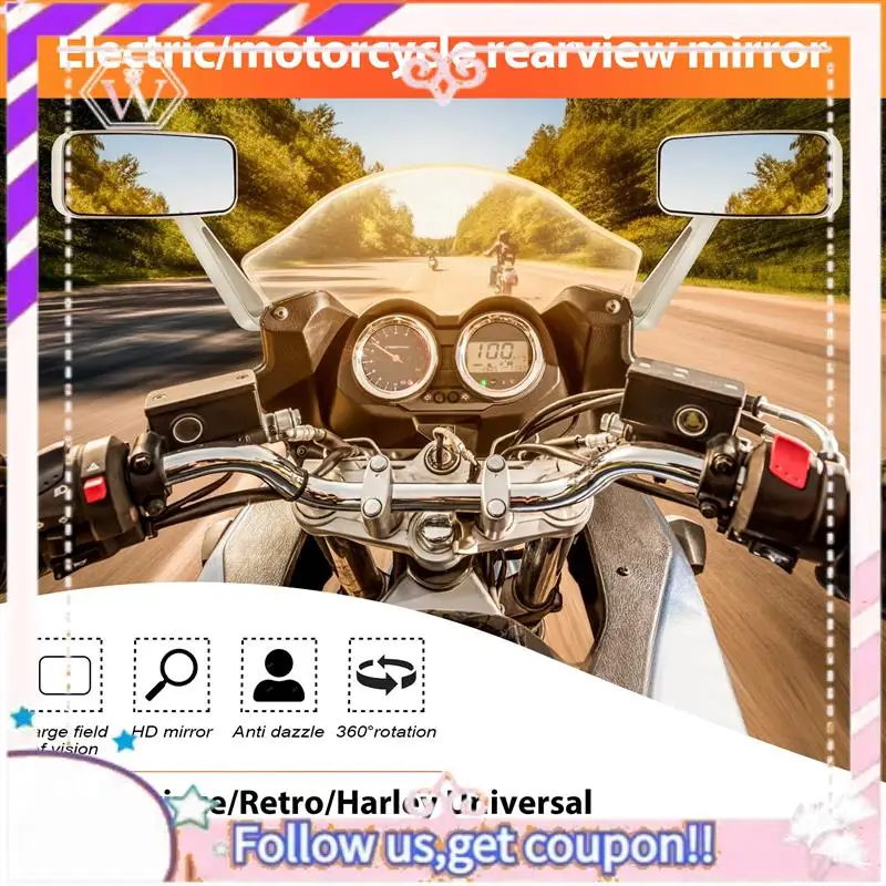 

A76T-Motorcycle Rearview Mirrors Chrome 8/10Mm For Honda Suzuki