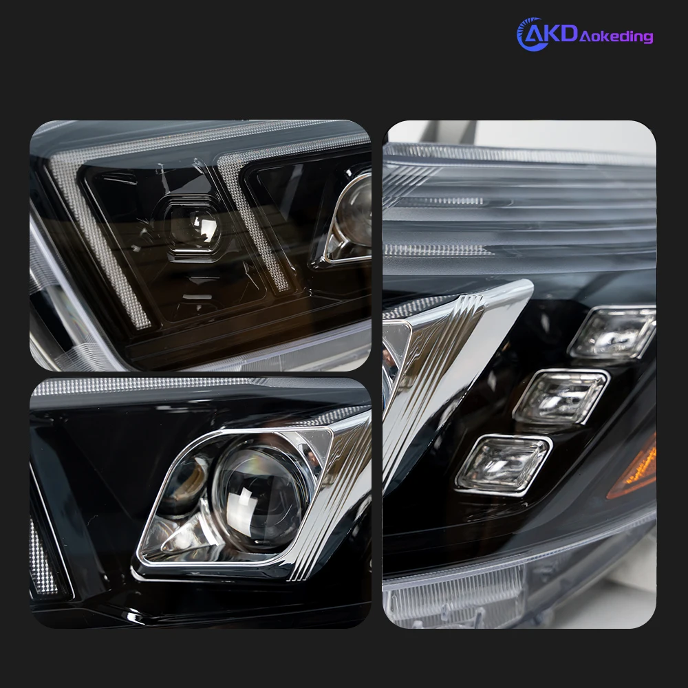 تصفيف السيارة للمصابيح الأمامية هايلاندر 2007-2011 هايلاندر LED العلوي كلوغر LED DRL عالية منخفضة شعاع LED رئيس ملحقات المصابيح #5