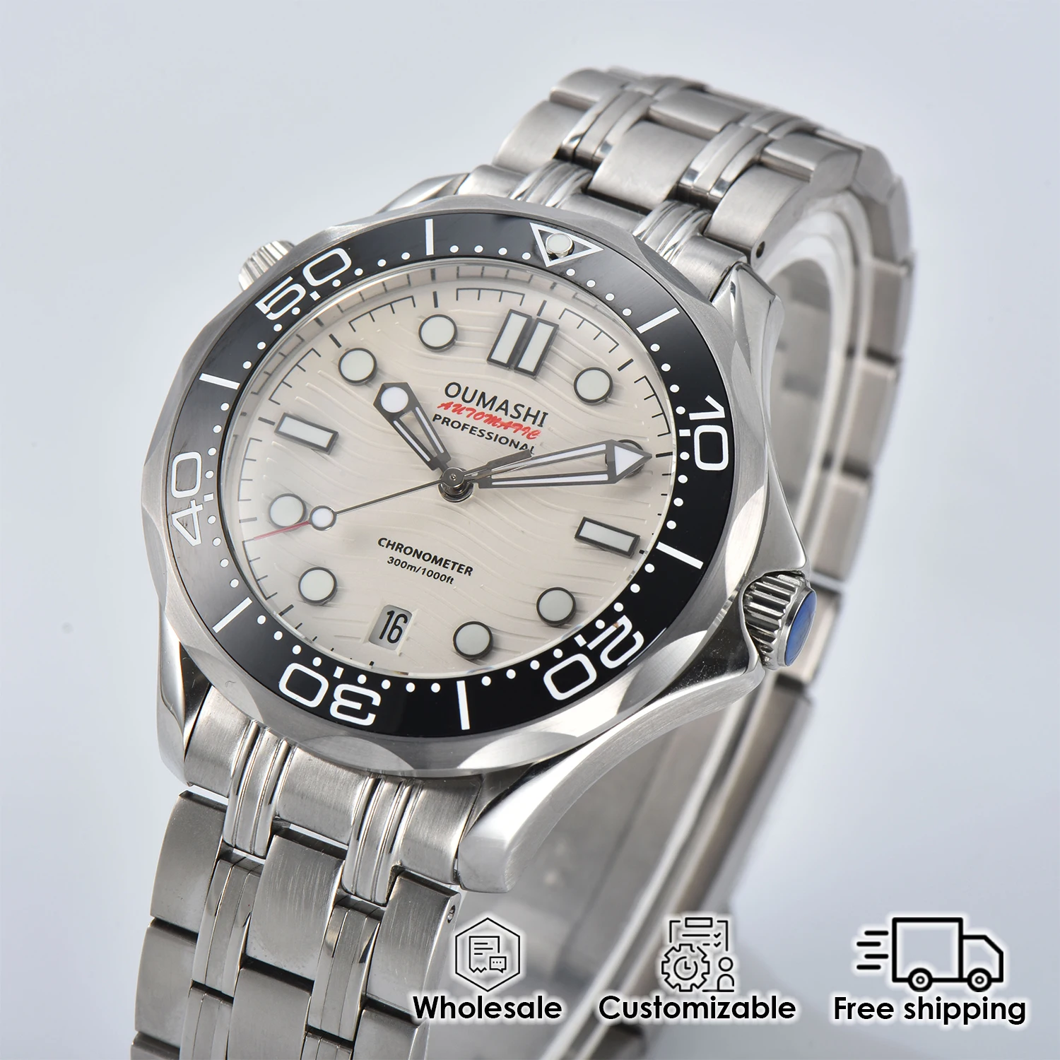 ساعة غوص 42 ملم للرجال NH35 حركة أوتوماتيكية ساعة ميكانيكية زجاج الياقوت حزام من الفولاذ المقاوم للصدأ ساعة عمل مقاومة للماء