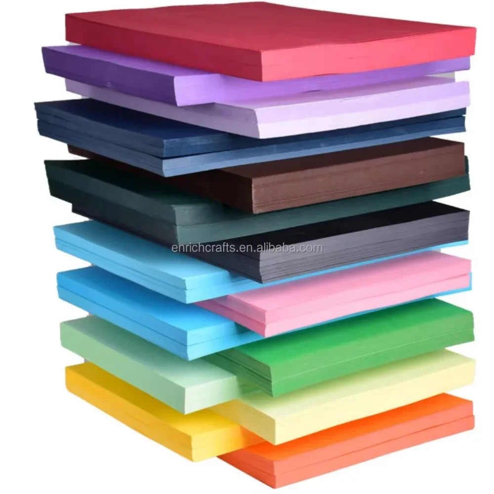 2023 new high quality color cardboard A4 paper colorful 180g copy paper bristol board for gift printing offset