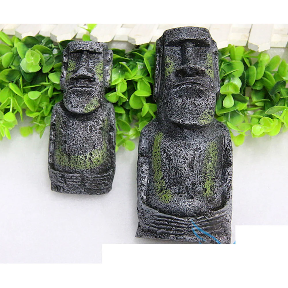 Creative World Famous Scenery Building Chile Easter Island Moai Statue Living Room Fishbowl Decoration Craft Medium 17CM