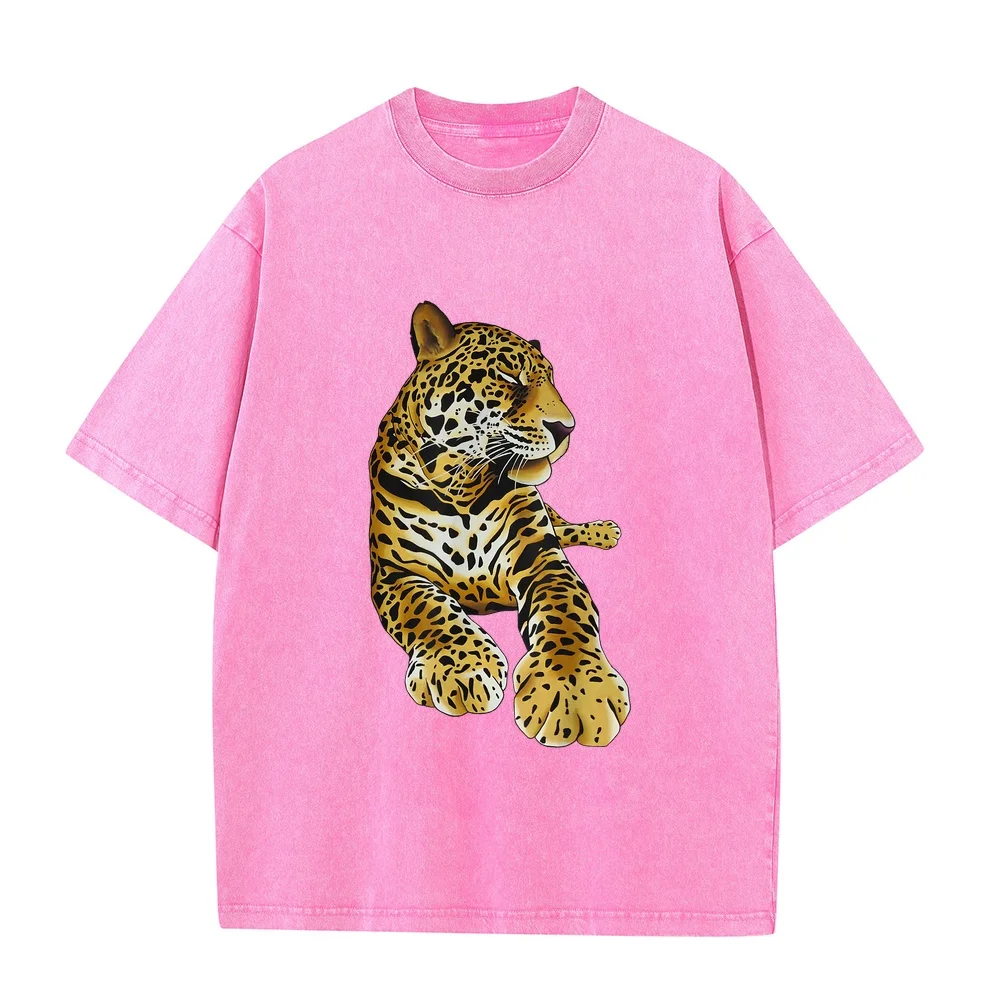 Leopard Jungle Retro Style Print Wild Cat Design T-Shirt Camiseta Hombre Одежда Fashion Design Reviews Men's Clothes Pet Lover