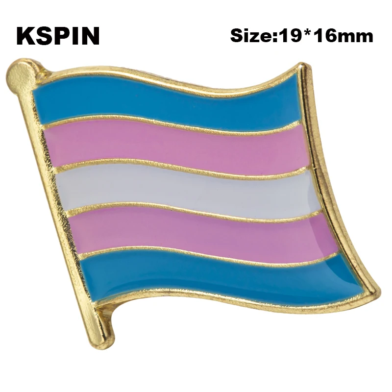Spilla in metallo Bandiera transgender Gay Pride Badge Set Bottoni quadrati per vestiti 1 pz