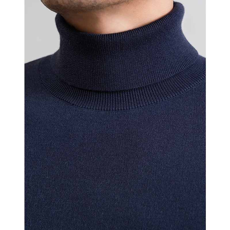

High Quality Silk Cashmere Thick Clothes Men 2025 Winter Classic Turtleneck Warm Jumper Simple Fashion Solid High Collar Sweater