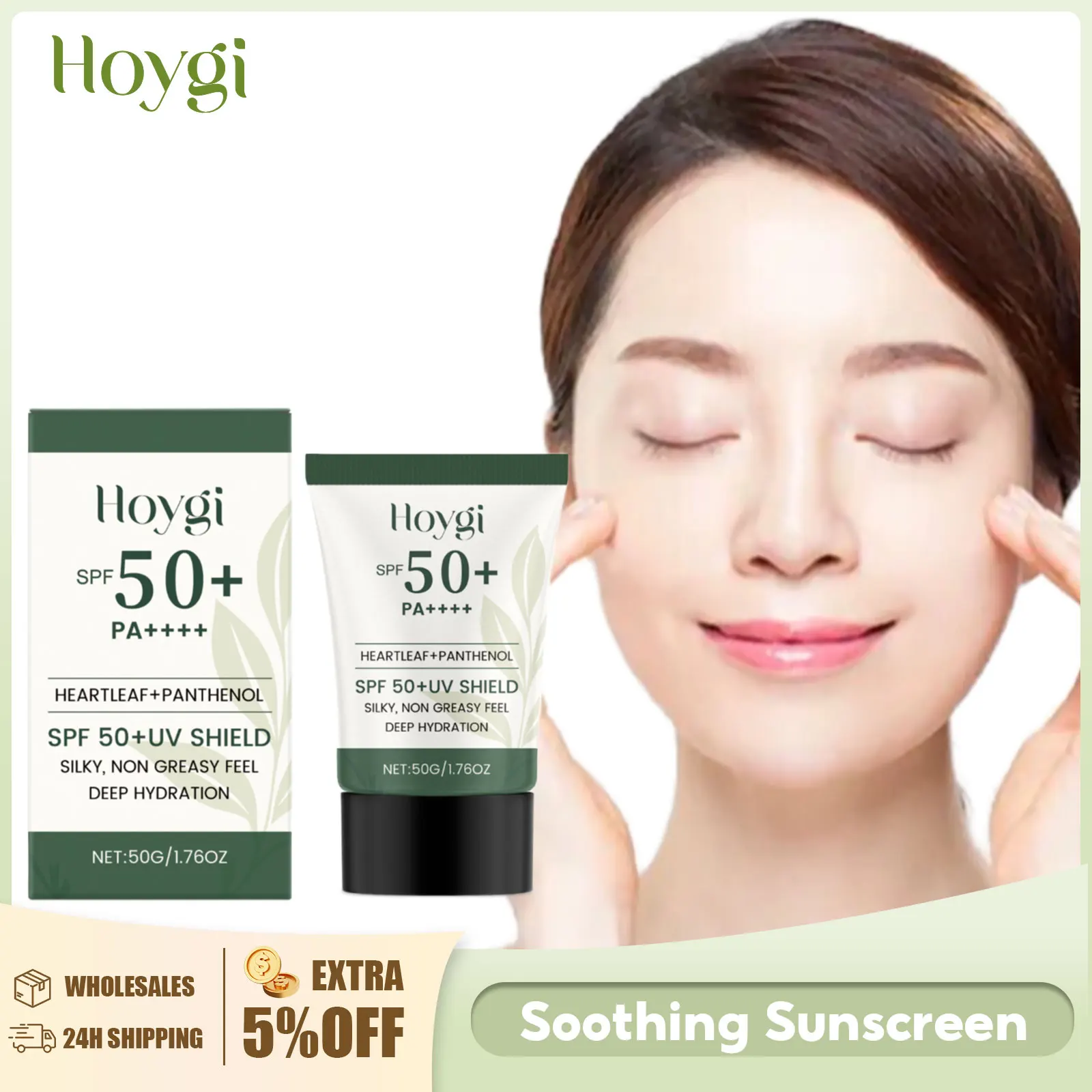 

Heartleaf Spf 50+ Sunscreen Anti UV Lasting Sun Protection Waterproof Oil Control Keep Refreshing Brightening Panthenol Sunblock