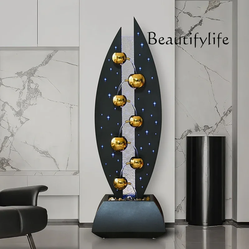 J Modern Simple Flowing Water Ornament Circulating Water Light Luxury Water Feature Living Room Entrance TV Cabinet Decoration