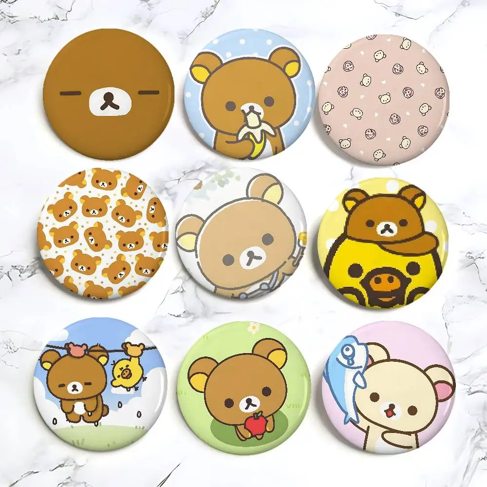 R-Rilakkumas Badges Tinplate Soft Button Pin Brooch Metal Badge Custom Jewelry Accessories Hat Bag Lapel