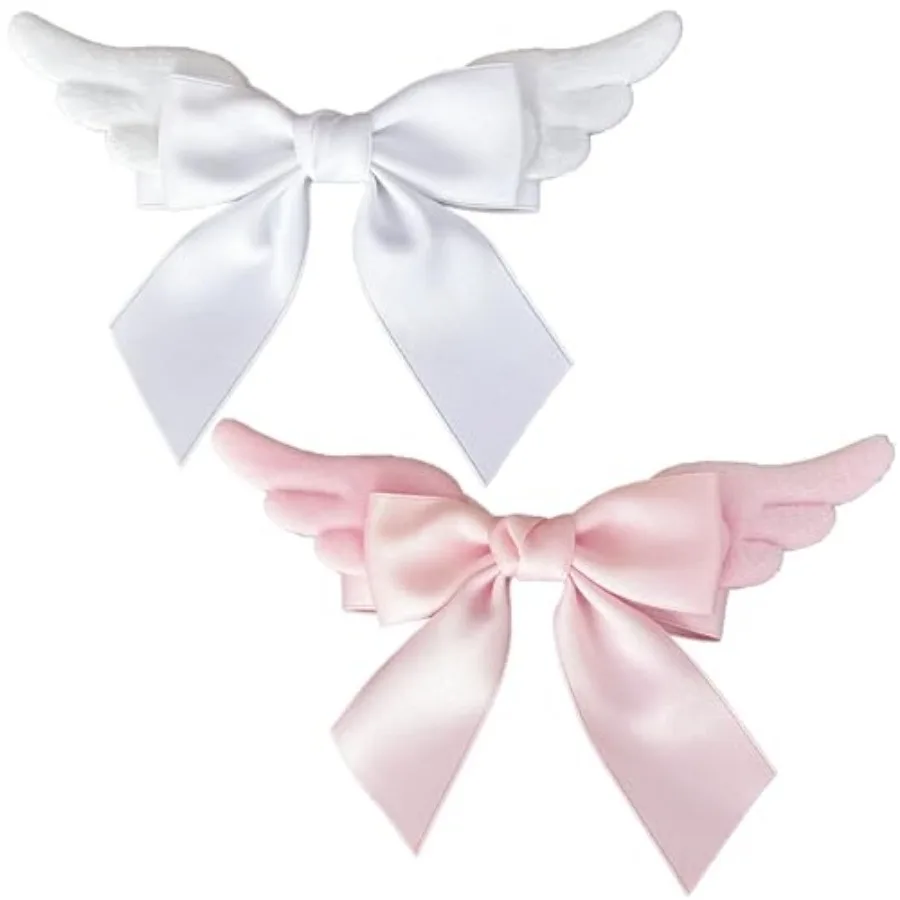 

2 Pieces Charming Angel Wing Bow Hair Barrettes for Women - Lolita and Daily Wear Accessory