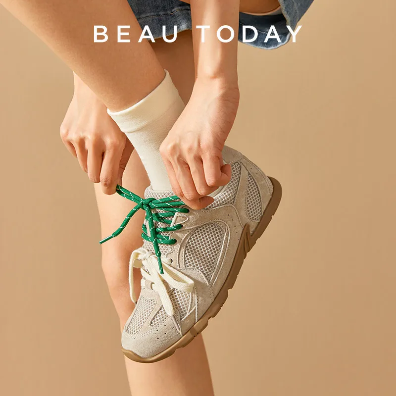 BEAUTODAY Casual Sneakers Women Mesh Chunky 2024 New Solid Color Autumn Fashion Non-slip Colorful Shoes Female Flats 29871