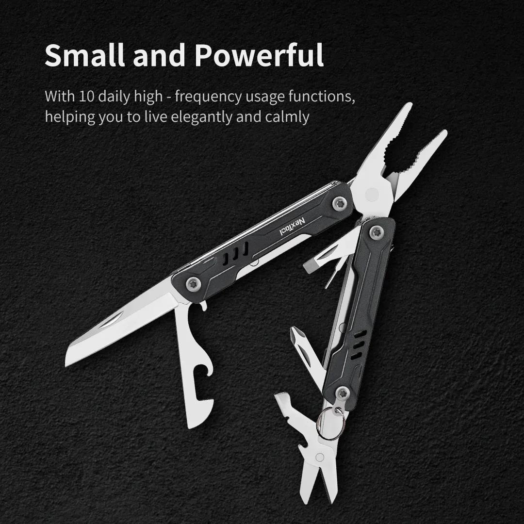 NexTool 11 In 1 Mini Sailor Pliers Multi Tool Folding Scissors Screwdriver Portable EDC Outdoor Equipment Hand Tools Black