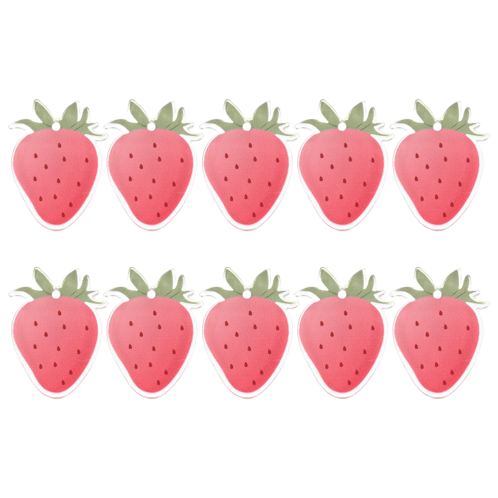 

10 шт., подвеска с имитацией клубники, прозрачные акриловые реалистичные подвески с фруктами, мини-брелки «сделай сам», наборы аксессуаров, женские ювелирные изделия