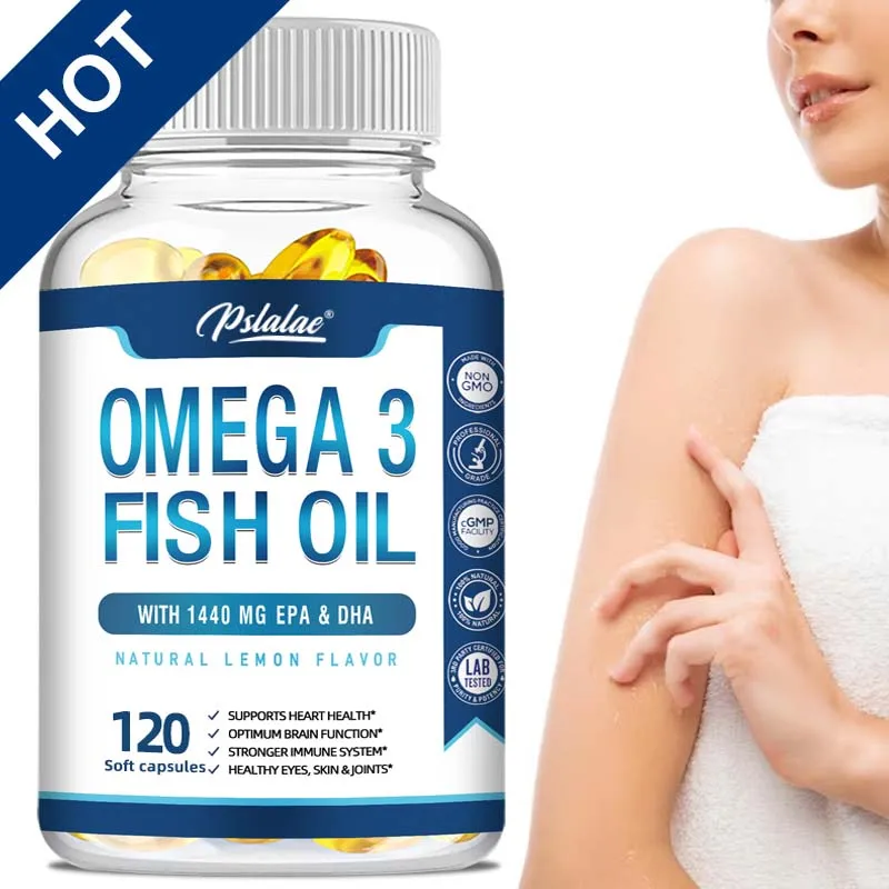 Omega-3 Fish Oil Capsules, Support Cardiovascular System, Protects Eye Fatigue, Cognitive Function, & Learning Ability