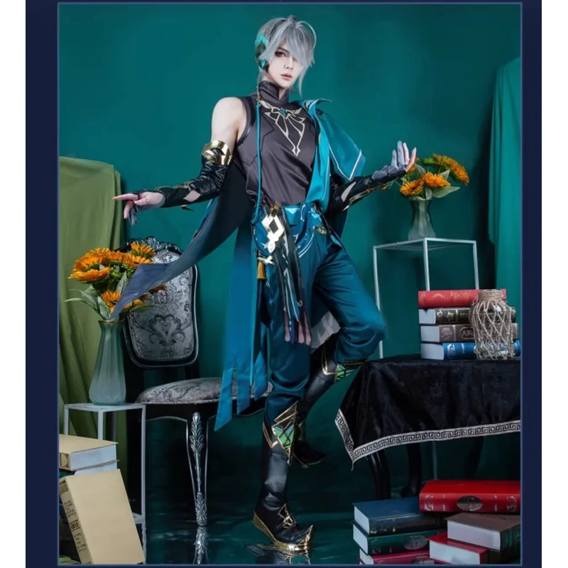 Al Haitham Cosplay Halloween Impact  Costume Party Outfit Wig Shoes Cosplay Full Set Game Anime for Halloween Suits Men