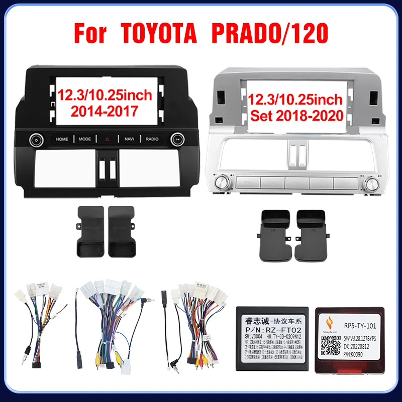 

Рамка автомобильного радио 12,3 дюйма для TOYOTA 2014 — 2017/2018-2020 PRADO/120 Универсальный комплект лицевой отделки Android 2 Din