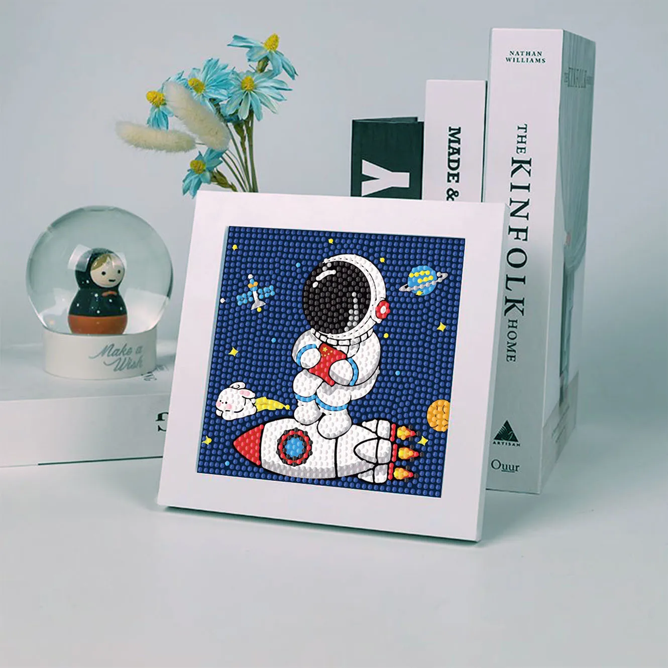 Keeppley Astronaut Crystal Diamond Decorative Painting 5D DIY Cross Stitch Kit Space Framed Art Painting Birthday Gift view 6