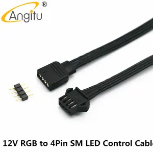 شريط إضاءة Angitu-RGB ARGB ، 12 فولت ، 5 فولت ، RGB ، مبرد عميق ، مراحل ، Lian-Li ، شريط إضاءة LED ، SM ، 3Pin ، 4Pin ، كابل محول تحكم ، 50 سم أفضل 10 كابلات مبيعات Lian Lian - No8