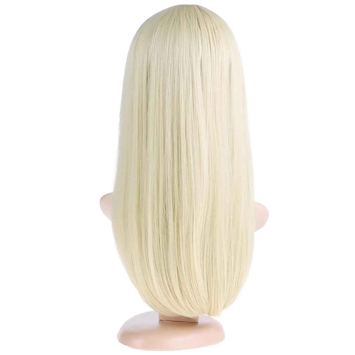 Perruques longues blondes pour femmes, cheveux lisses, blond platine, perruques synthétiques avec raie centrale, Cosplay, fête d'halloween ou usage quotidien