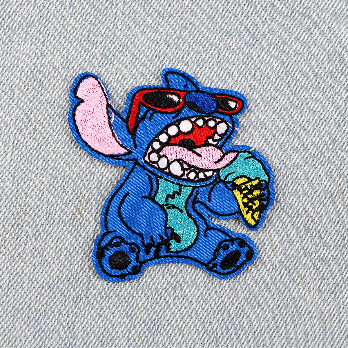 Joli Patch monstre bleu animaux patchs brodés sur vêtements fer sur patchs pour vêtements bricolage Patch vestes coudre autocollants