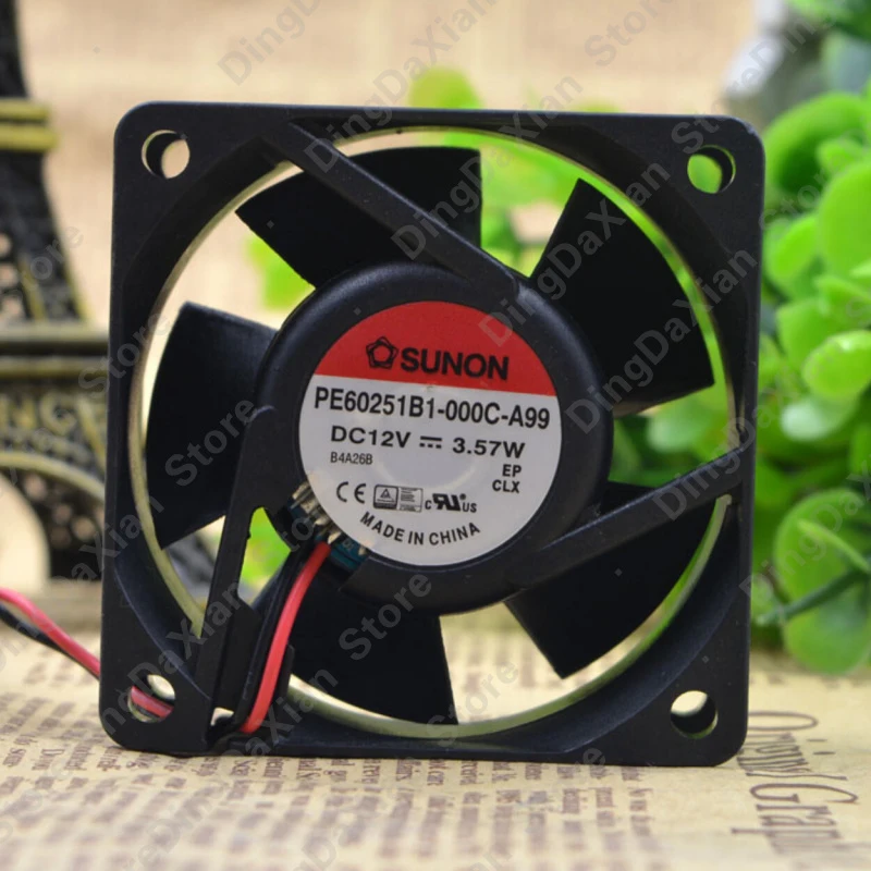 

X 1PCS For SUNON PE60251B1-000C-A99 | 12V 3.57W | 6CM | Industrial Cooling Fan