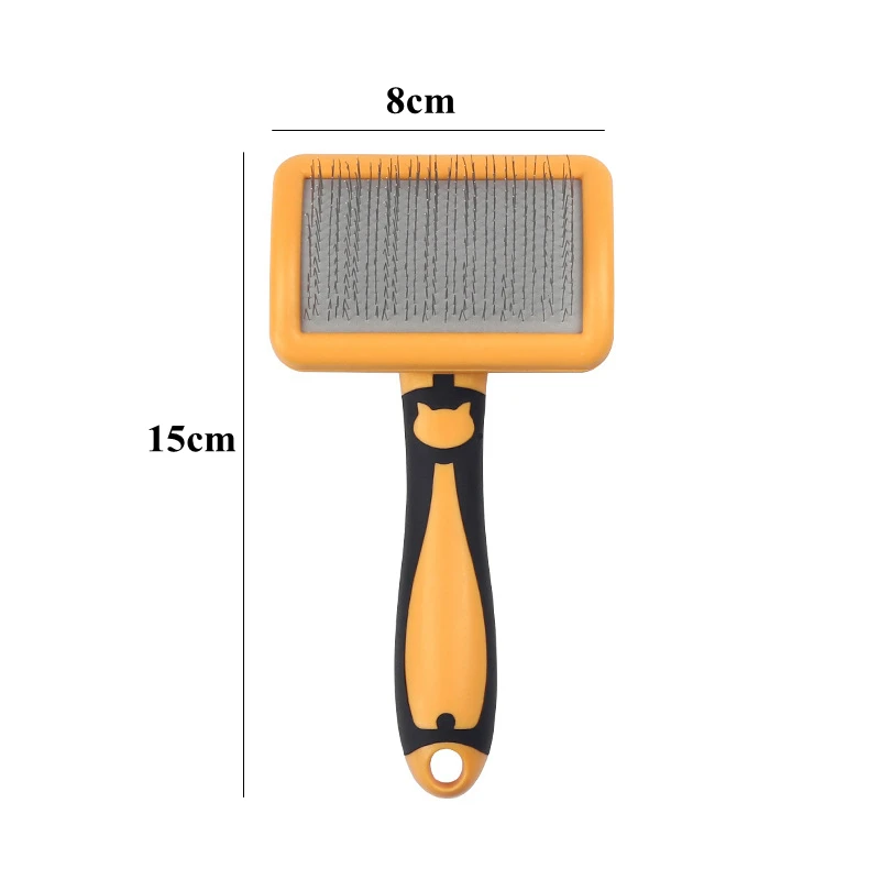 Fistork Hund Pinsel Edelstahl Hunde Kämme Massage Hund Pflege Pinsel Pet Haarentferner Reinigung Werkzeuge Weichen Griff Katze Kamm Katze Br Kamm 6