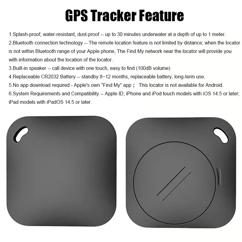 جهاز تعقب بلوتوث الذكي - جهاز Apple Find My Compatible، جهاز مضاد للفقدان معتمد من MFI للمفاتيح/الحيوانات الأليفة/الأطفال، جهاز تحديد المواقع GPS مع التنبيهات