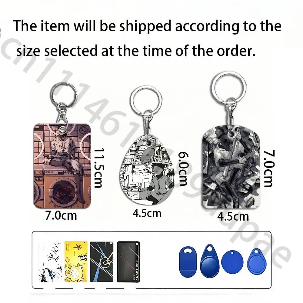 Game OFF T-The Batter Protective Printed Leather Card Case Metal Keychain for Bank Credit Bus Subway ID Cards