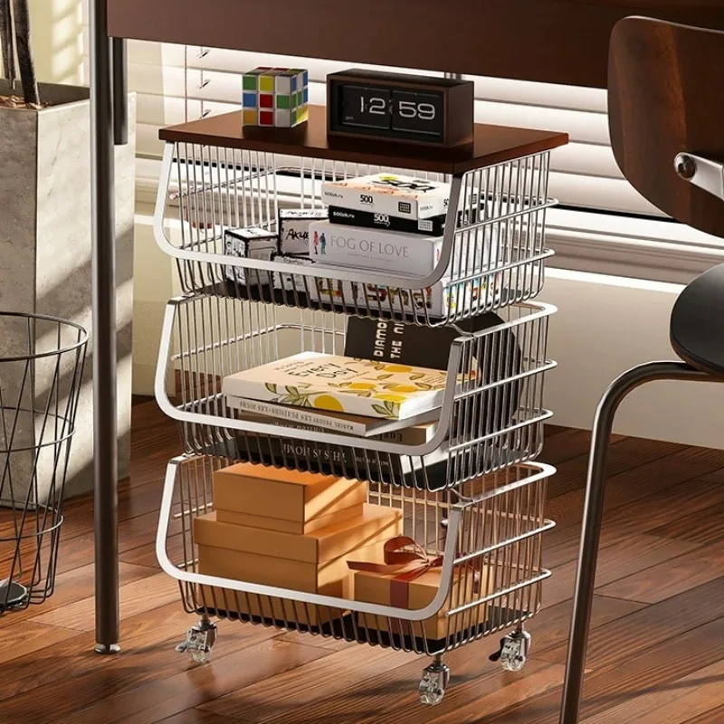 Vegetable Tea Bags Organizer Rack Display Cup Fruits Corner Wheel Shelves Metal Kitchen Cosas Para El Hogar House Accessories