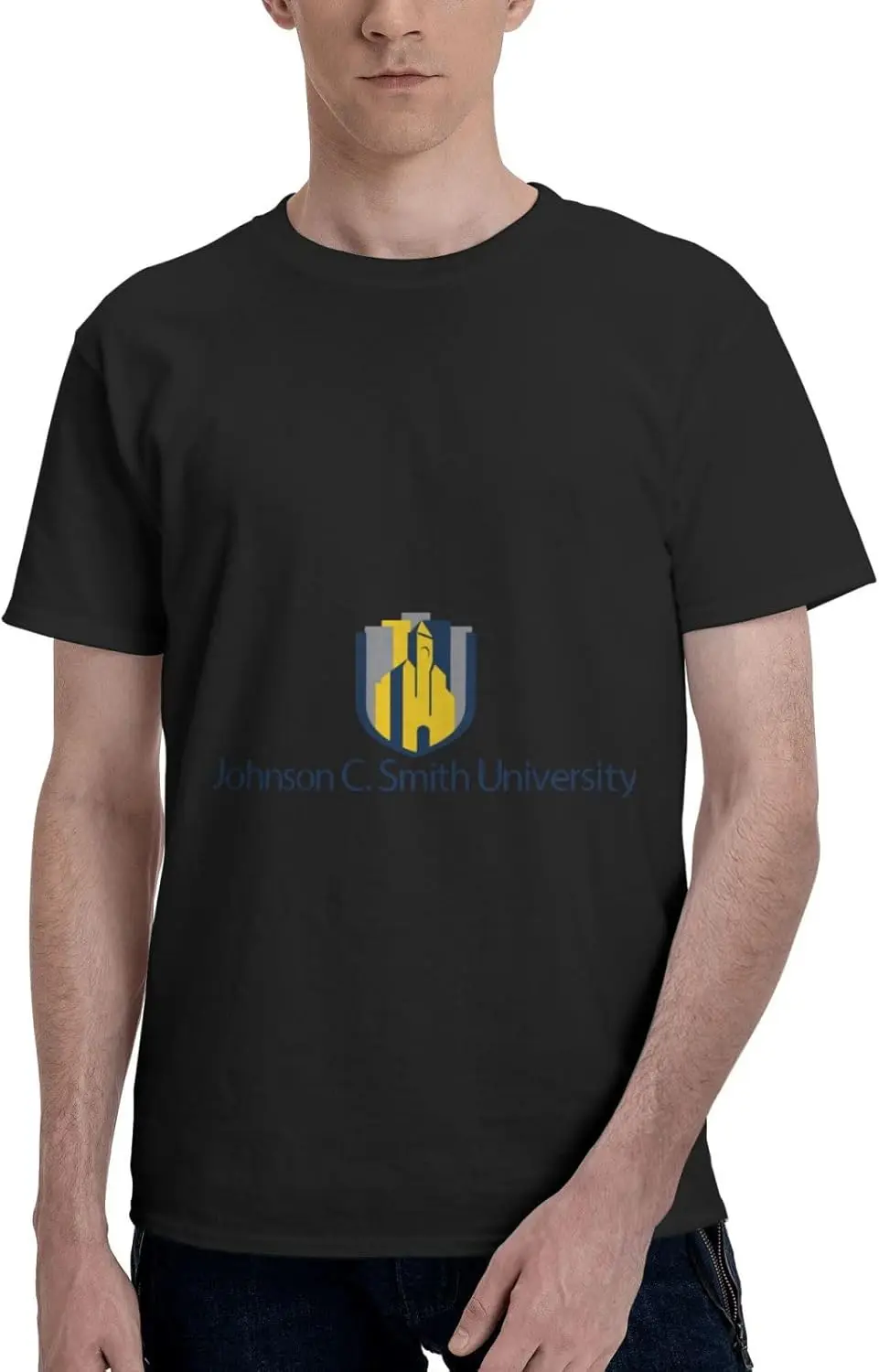 Johnson C Smith University Logo Men's T-Shirt, Cotton Short-Sleeved T-Shirt