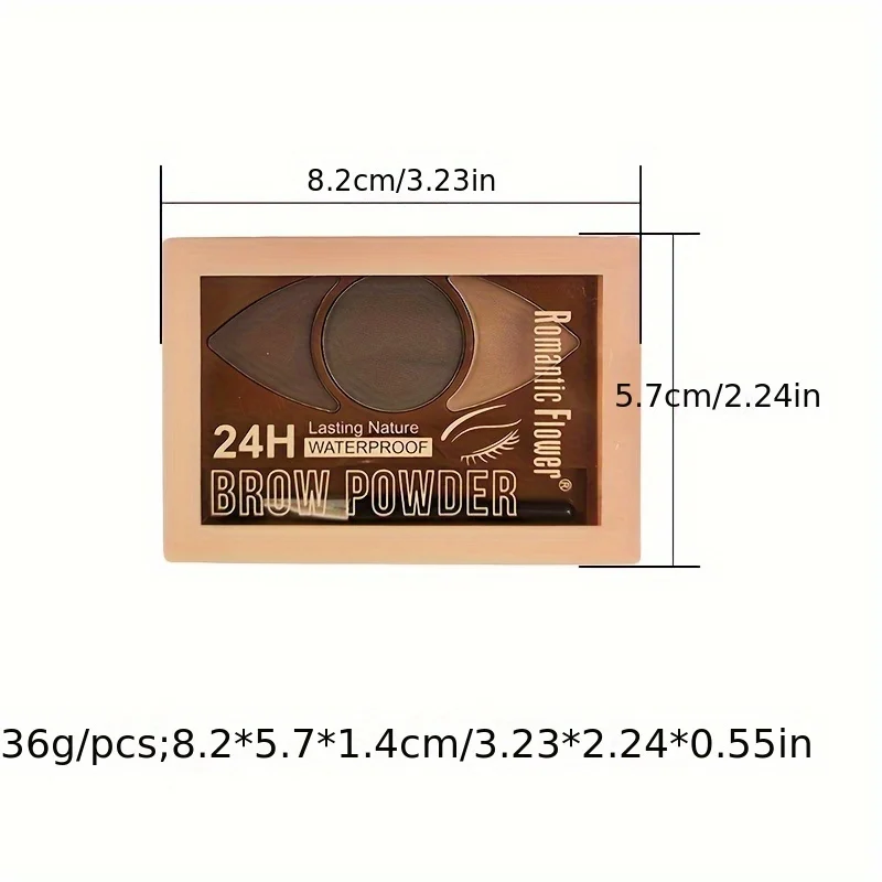 Multifunktionales 3-Farben-Augenbrauenpuder-Set mit Pinsel – langlebiges, wischfestes, natürliches 3D-Brauen-Kontur-Make-up-Set
