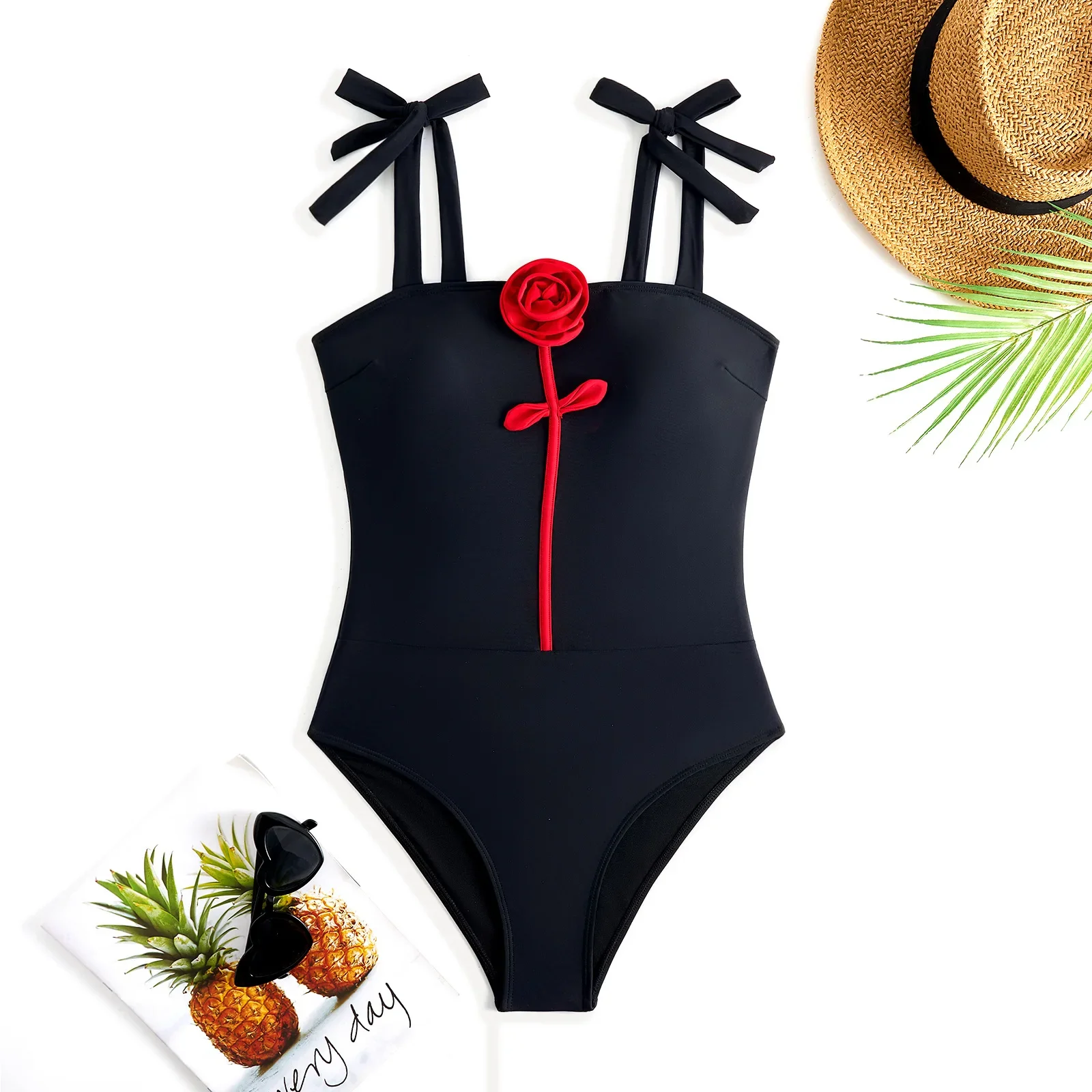 

3D Floral One Piece Swimsuit with Skirt 2025 Swimwear Women's Beachwear Monokini Cover up Bathing Suit Female Swimming Suits