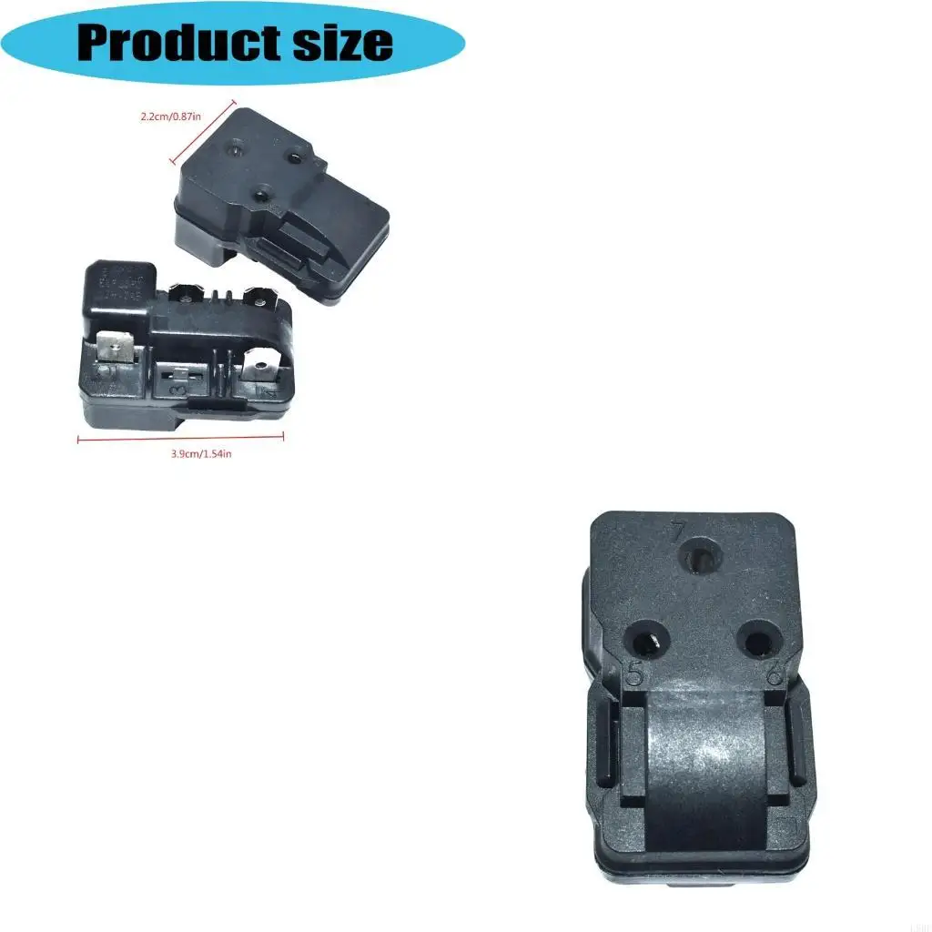 L9BE Black Refrigerator Starter Relays Overload Protections Fast Start 3.9x2.2cm