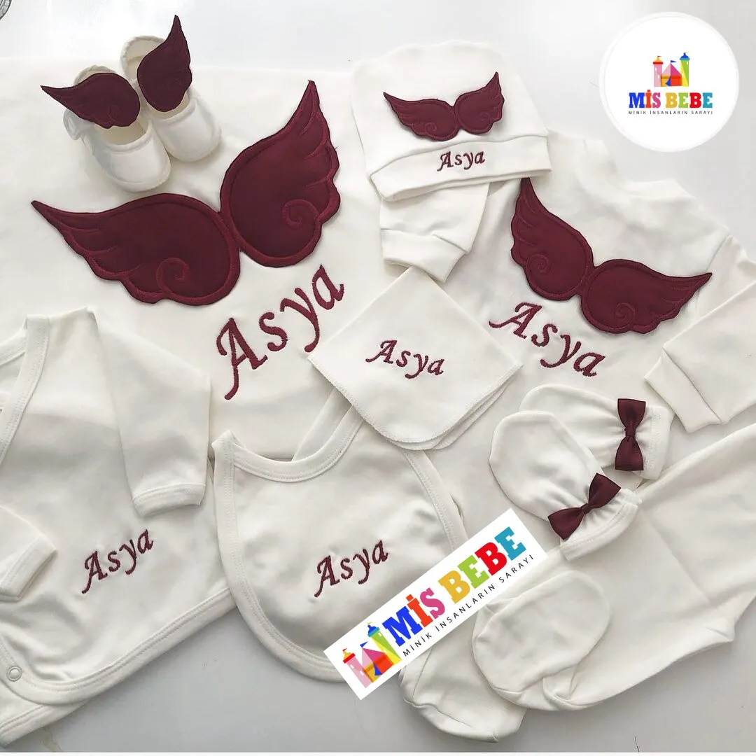 

Baby Girl Boy Babies Newborn Clothing 9-pcs Hospital Outlet Custom Fabric Antibacterial Babies Healthy Safe Outfit Sets Dresses