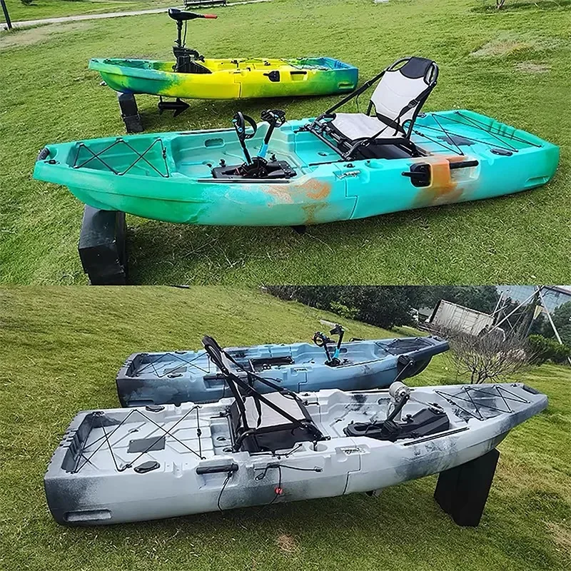 Pedal Driven Modular Kayak HDPE Fishing Boat Portable, Take Apart Canoe Motorized Lightweight Durable Accessories