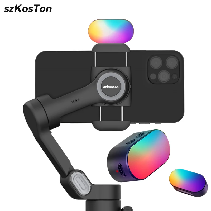 

RGB Magnetic Mini Portable Fill Light for Gimbal Portable LED Video Lamp Adjustment Photography Light for Phone Selfie Live