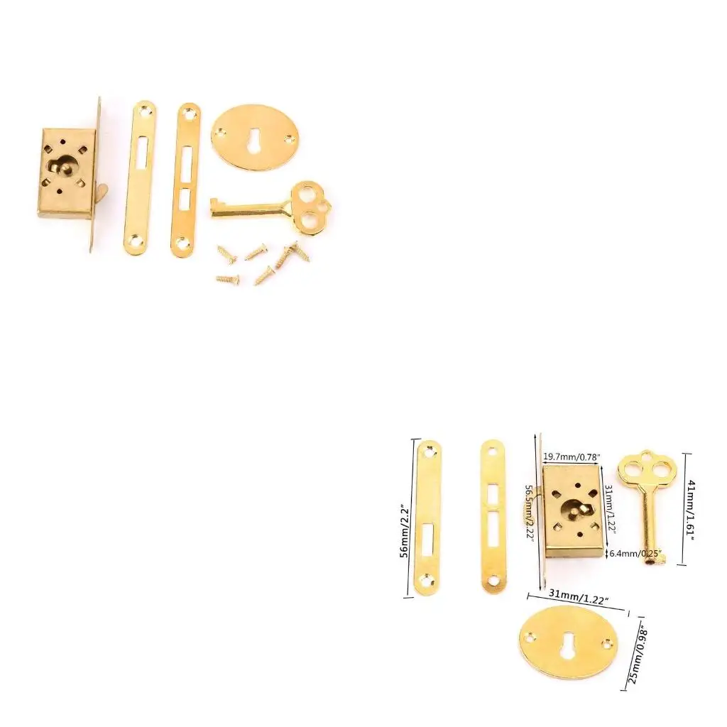 قفل درج عتيق مع أقفال باب خزانة صغيرة عتيقة للأثاث