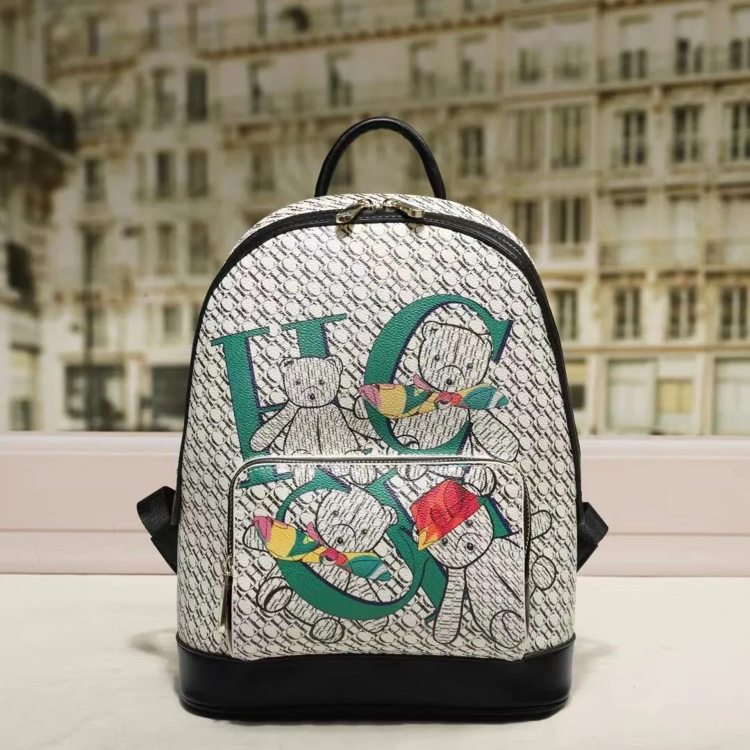 Schoudertas met schattige print Lichtgewicht luxe minimalistische damesrugzak, handtas in schoolstijl met grote capaciteit voor studenten