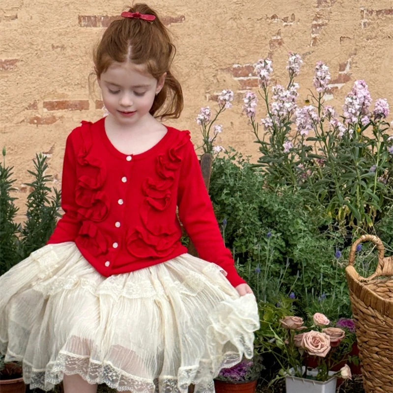 

Юбка для девочек 2026: Новая коллекция весна-лето, детская одежда в корейском стиле, модная ретро-юбка с плиссировкой и кружевом в виде лотоса для девочек