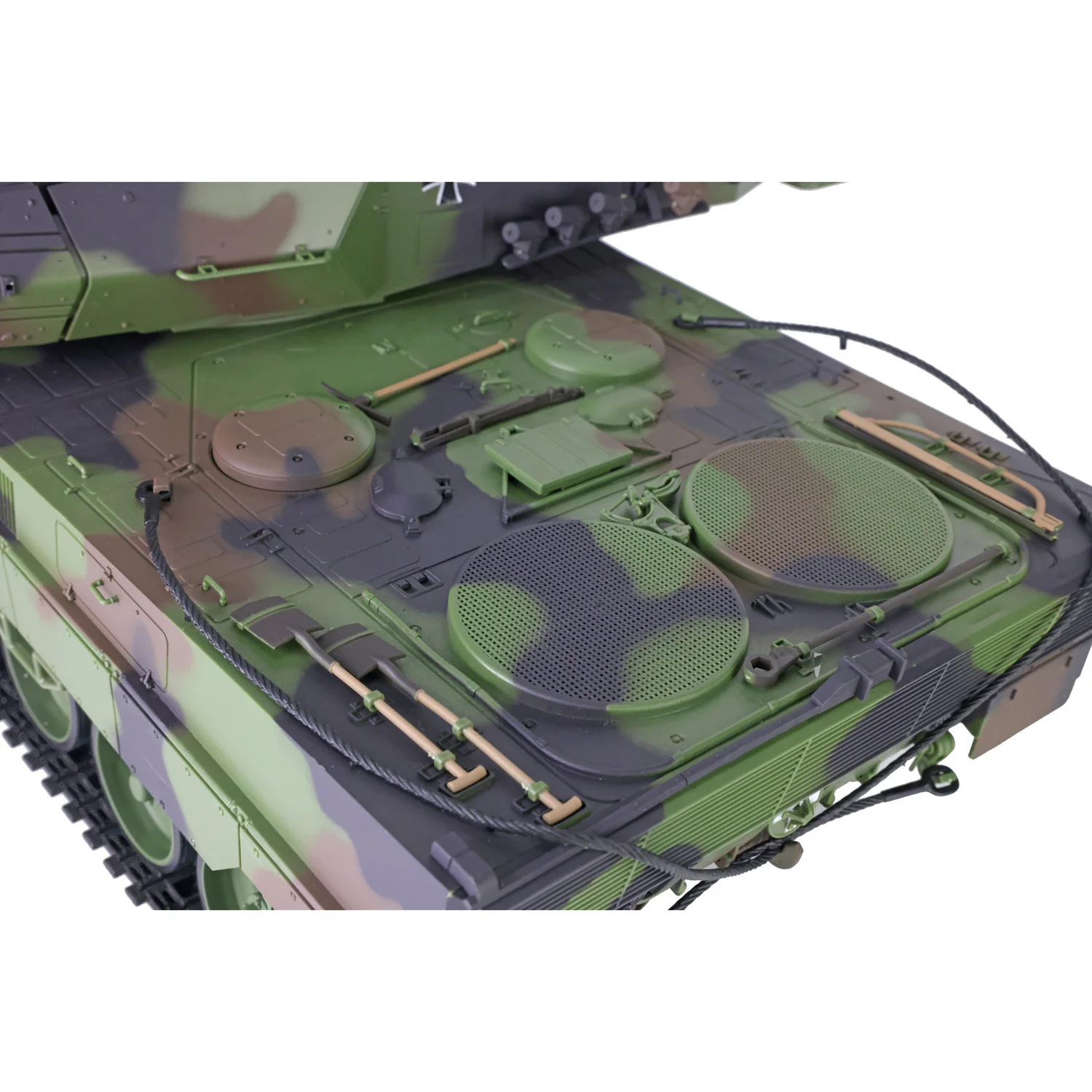 2,4 Ghz Heng Long 1/16 7.0 kunststof Leopard2A6 RTR RC tank 3889 met 360 °   Torentje klaar om auto's te werken TH17575